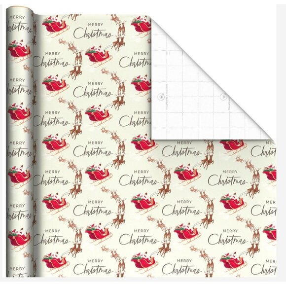 Hallmark Christmas Wrapping Paper Santa in Sled Roll 35 sq ft Holiday Gift - Picture 2 of 6